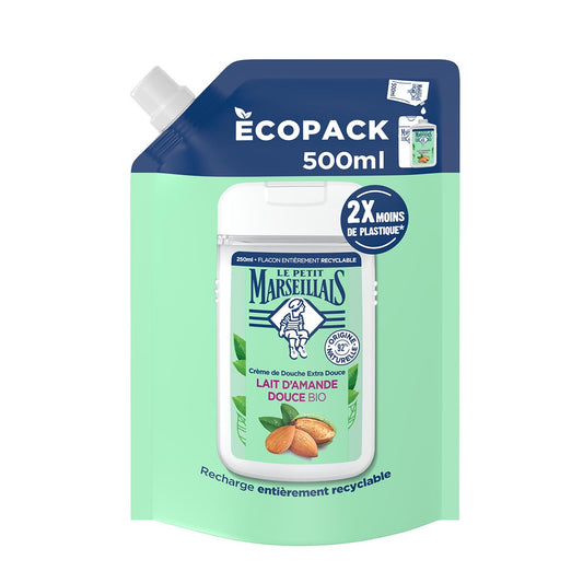 Le Petit Marseillais Duschgel mit Mandelmilch - 500 ml Nachfüllpack für sanfte Pflege