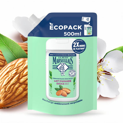 Le Petit Marseillais Duschgel mit Mandelmilch - 500 ml Nachfüllpack für sanfte Pflege