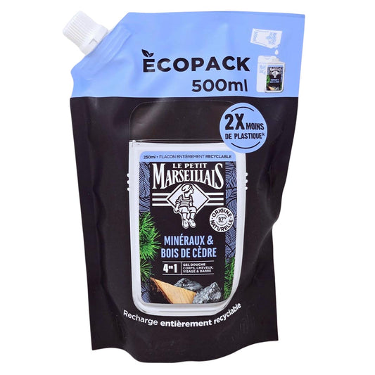 Le Petit Marseillais Duschgel Zedernholz & Mineralien 500 ml Nachfüllbeutel