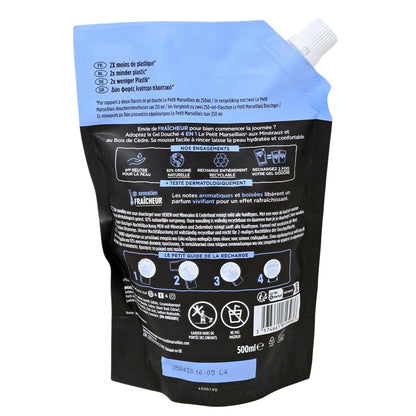 Le Petit Marseillais Duschgel Zedernholz & Mineralien 500 ml Nachfüllbeutel