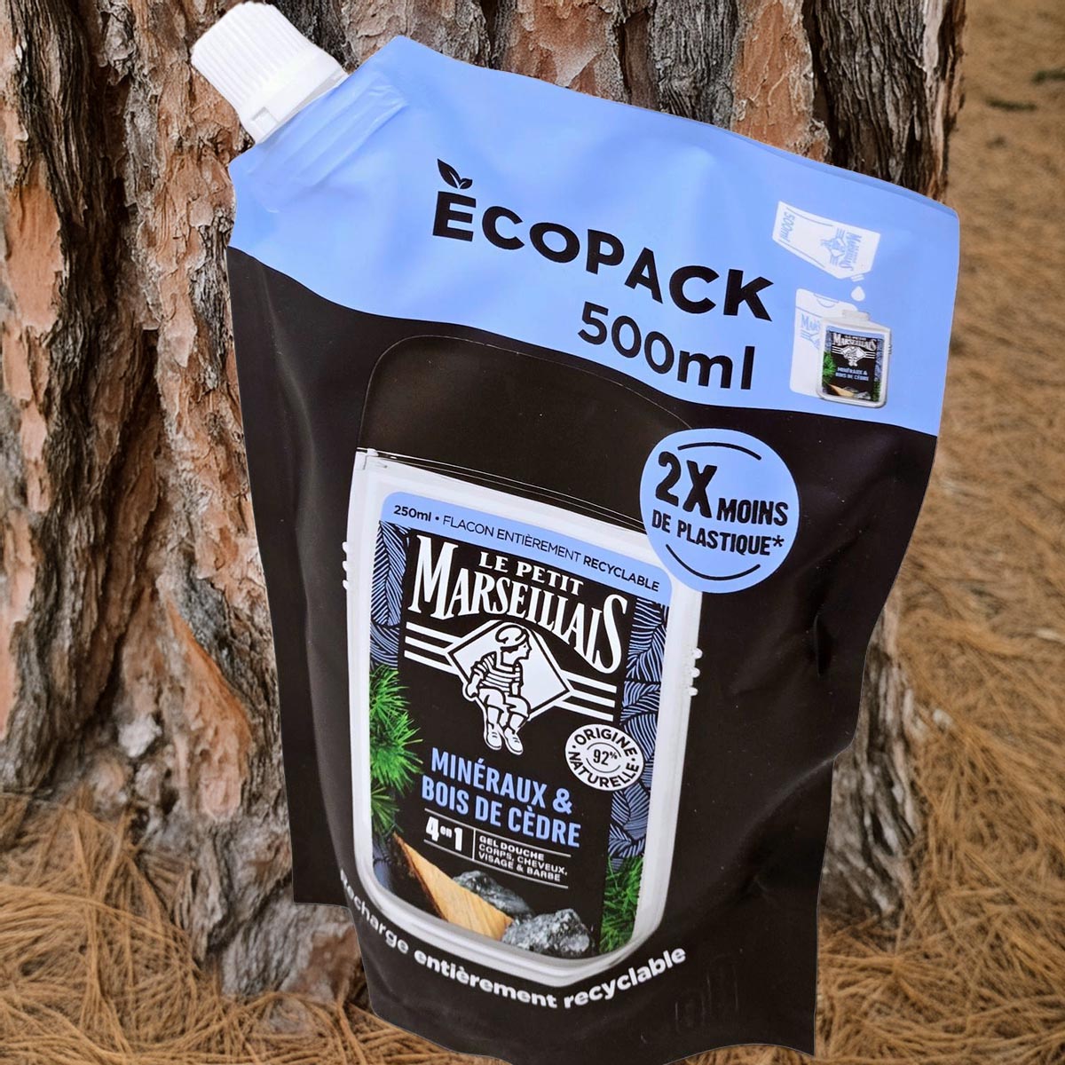Le Petit Marseillais Duschgel Zedernholz & Mineralien 500 ml Nachfüllbeutel