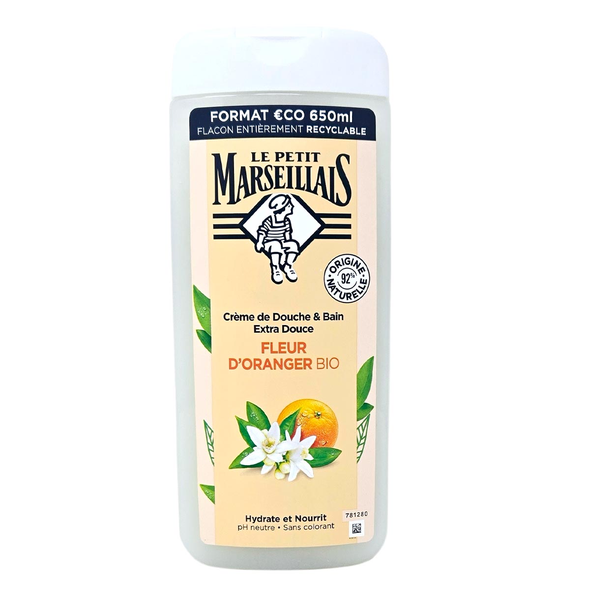 Le Petit Marseillais Duschgel Orangenblüten, 650 ml – Sanfte Pflege Fleur d'Oranger