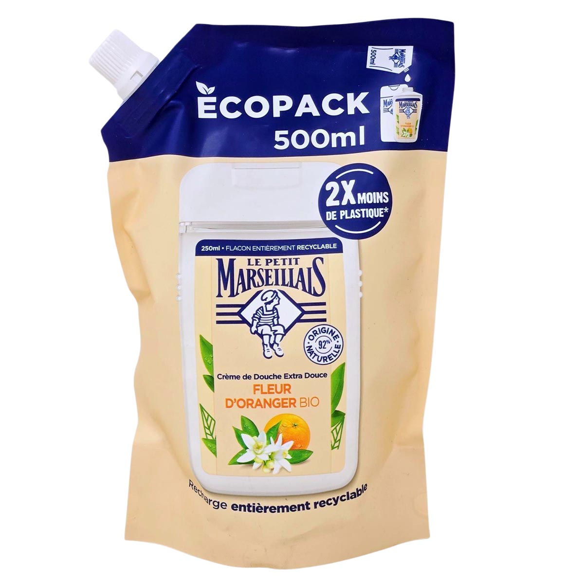 Le Petit Marseillais Duschgel mit Orangenblüten - 500 ml Nachfüllpack für erfrischende Pflege