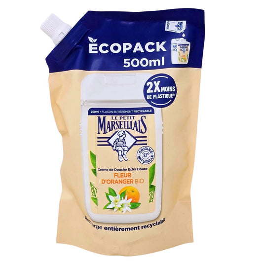 Le Petit Marseillais Duschgel mit Orangenblüten - 500 ml Nachfüllpack für erfrischende Pflege