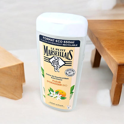 Le Petit Marseillais Duschgel Orangenblüten, 650 ml – Sanfte Pflege Fleur d'Oranger