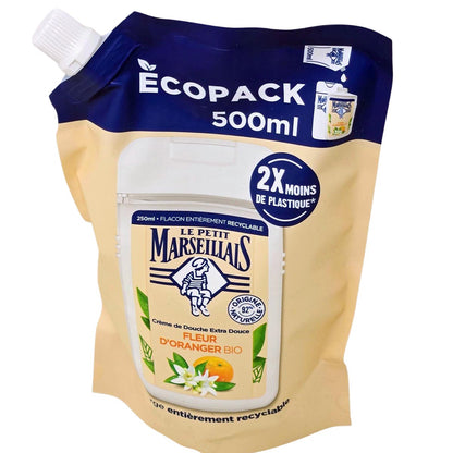 Le Petit Marseillais Duschgel mit Orangenblüten - 500 ml Nachfüllpack für erfrischende Pflege