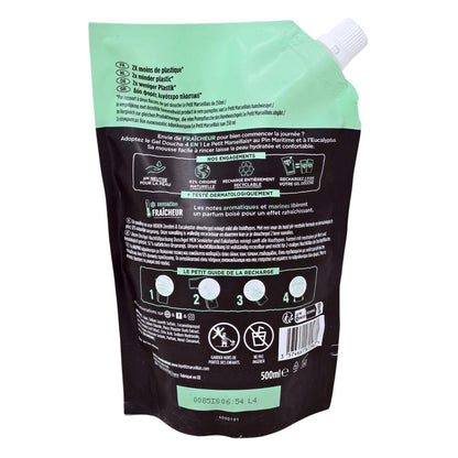 Le Petit Marseillais Herrenduschgel Seekiefer & Eukalyptus 500 ml Nachfüllbeutel