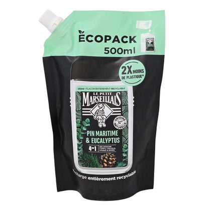 Le Petit Marseillais Herrenduschgel Seekiefer & Eukalyptus 500 ml Nachfüllbeutel