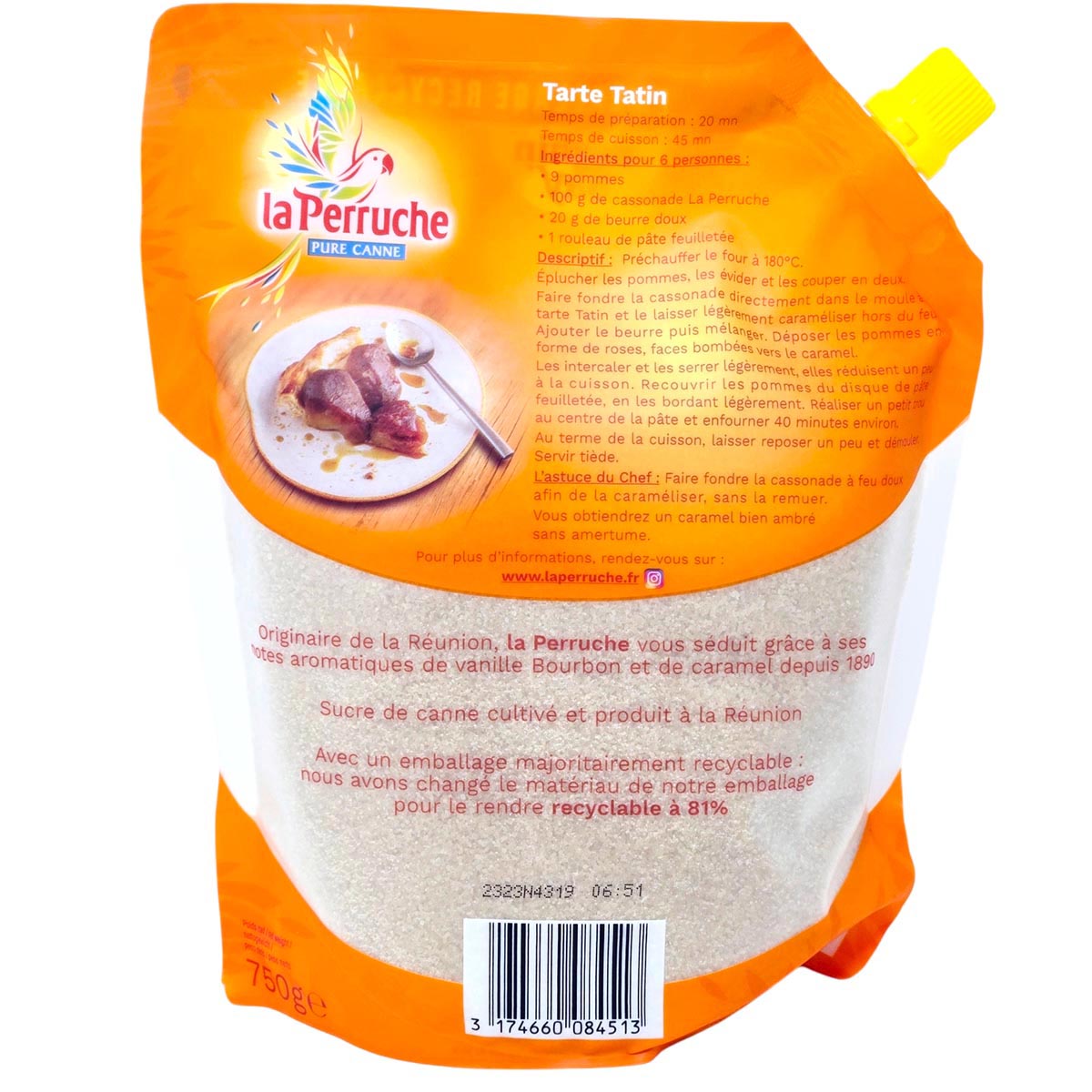 La Perruche Brauner Rohrzucker 750g Nachfüllbeutel – Natürlicher Geschmack im Alltag