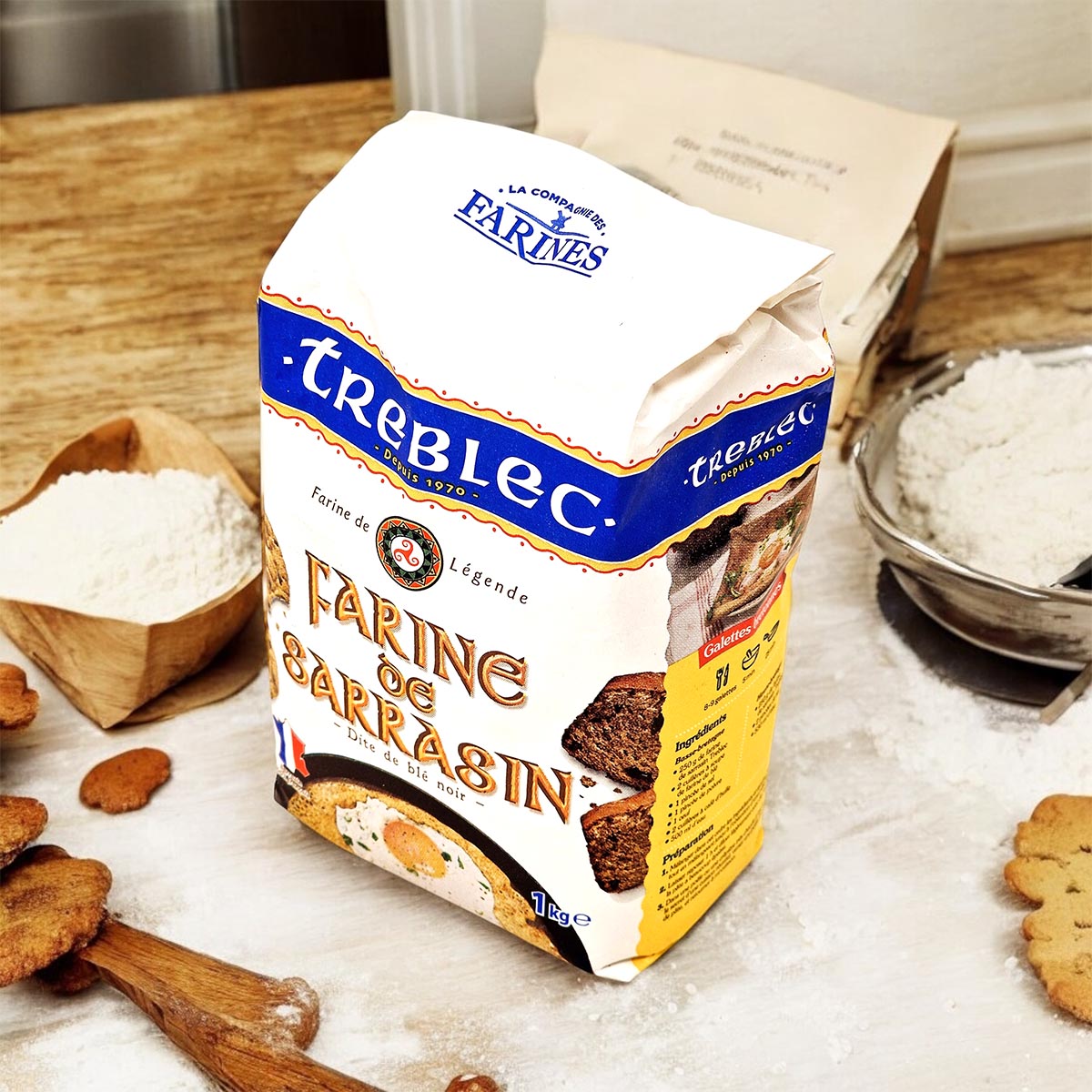 Treblec Farine de Sarrasin Buchweizenmehl 1 KG aus Frankreich