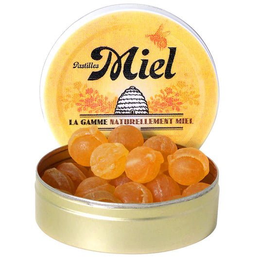 Honigpastillen aus Frankreich – handgemachte Natur-Honigbonbons von APIPHARMA in Produktverpackung.