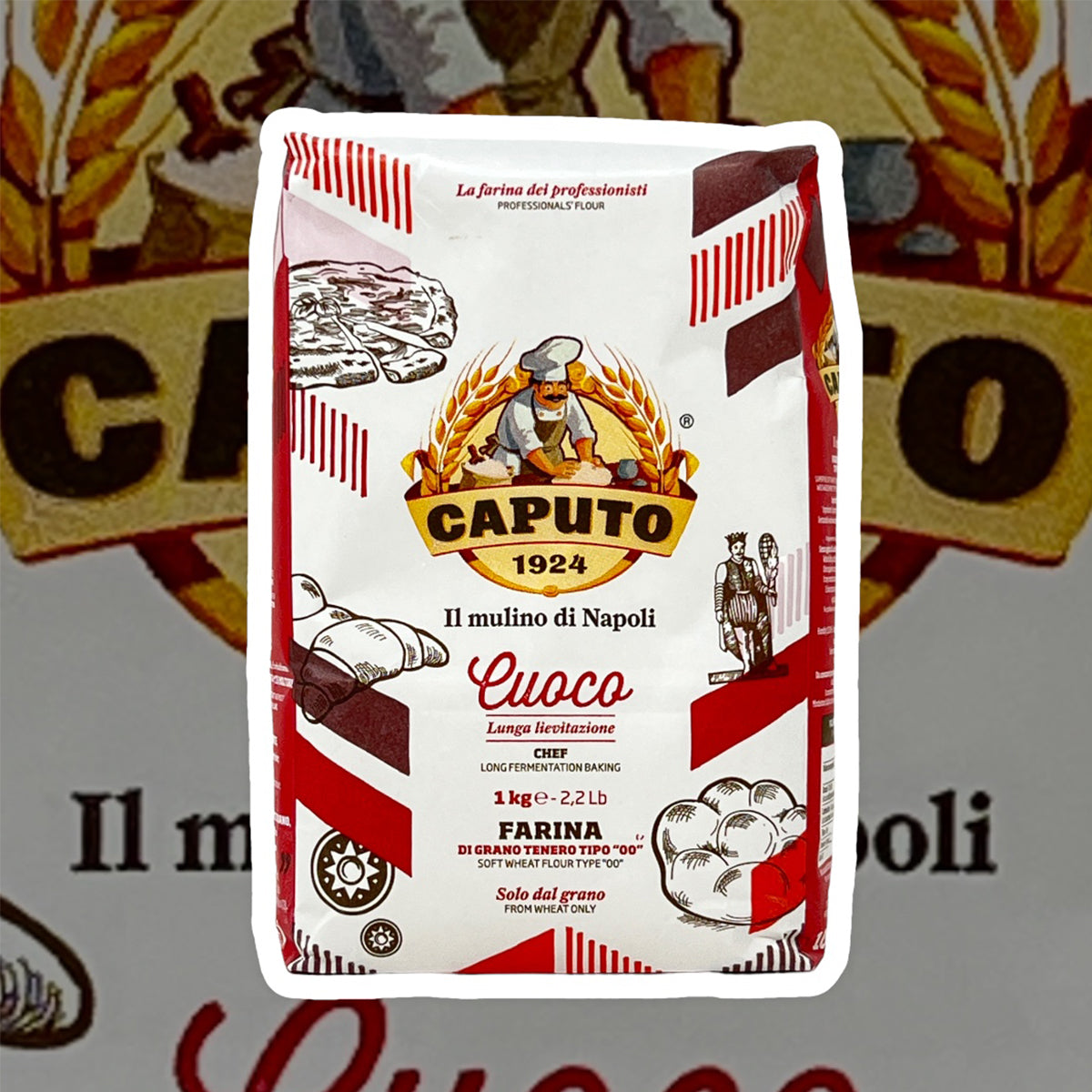 FARINA CAPUTO Mehl "Cuoco" Chef 10 x 1kg für lange Gärung Weichweizenmehl Typ "00"