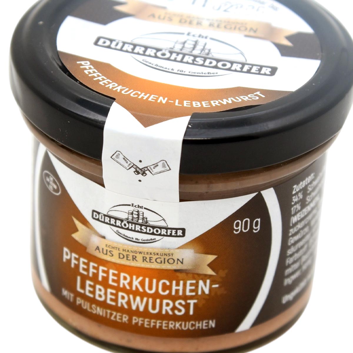 ***- 50 % Rabatt*** Dürrröhrsdorfer Pfefferkuchen-Leberwurst im Glas, 90g