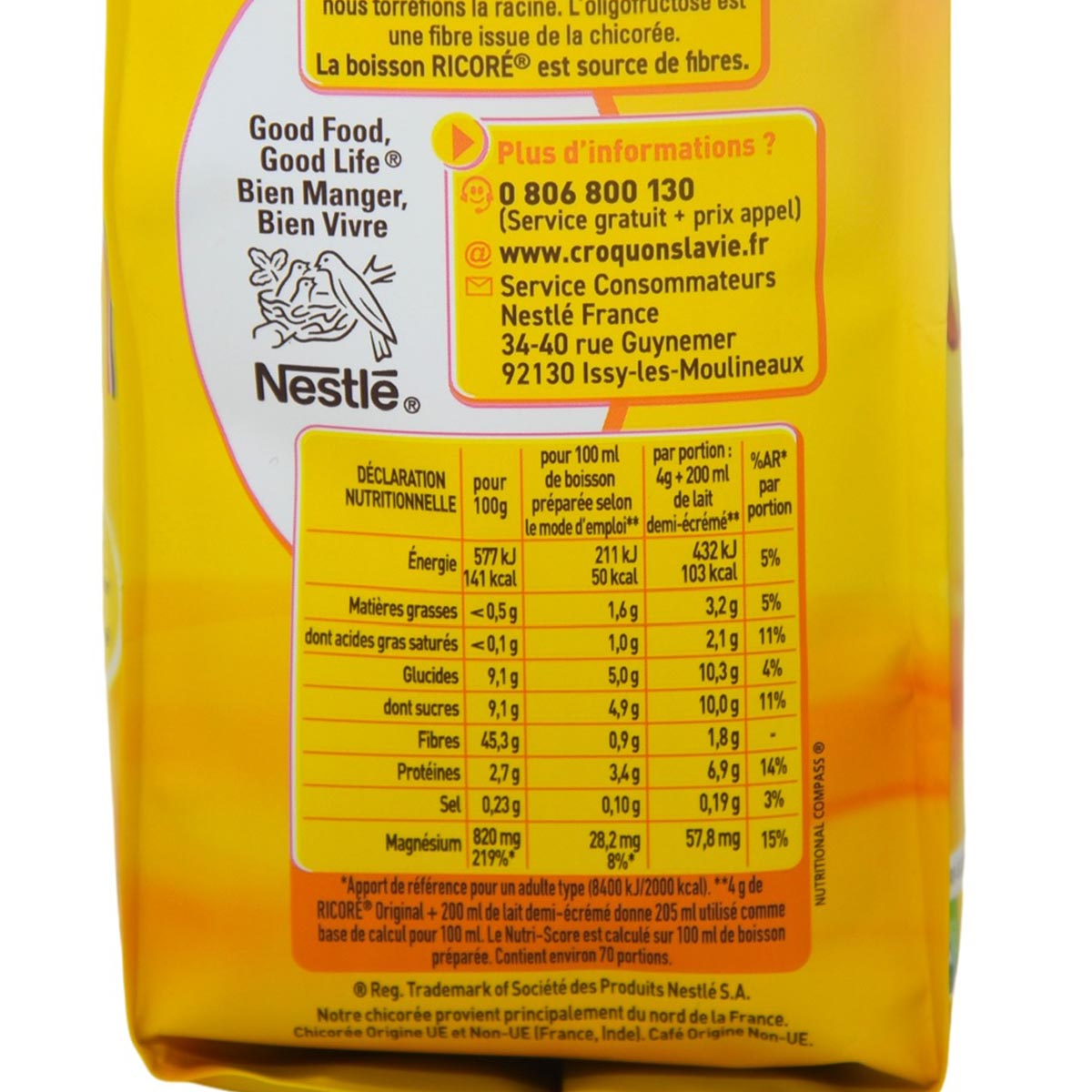 Nestlé Ricoré l'instant Instant Kaffee mit Zichorie Nachfüllpack 6 x 290g