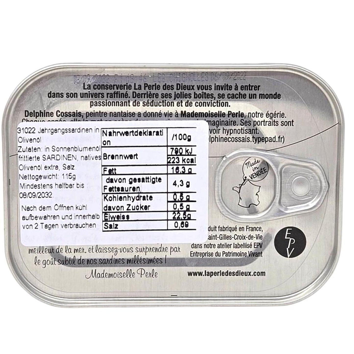 La Perle des Dieux Jahrgangssardinen 2022: Premium-Genuss in Olivenöl eingelegt