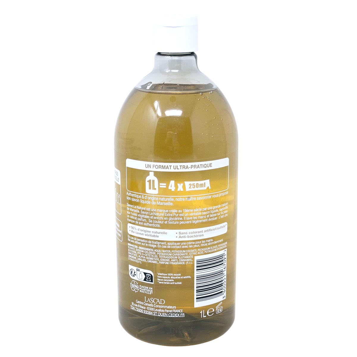 Savon de Marseille extra Pur Le Naturel – 1000ml Nachfüllpack für sanfte Pflege