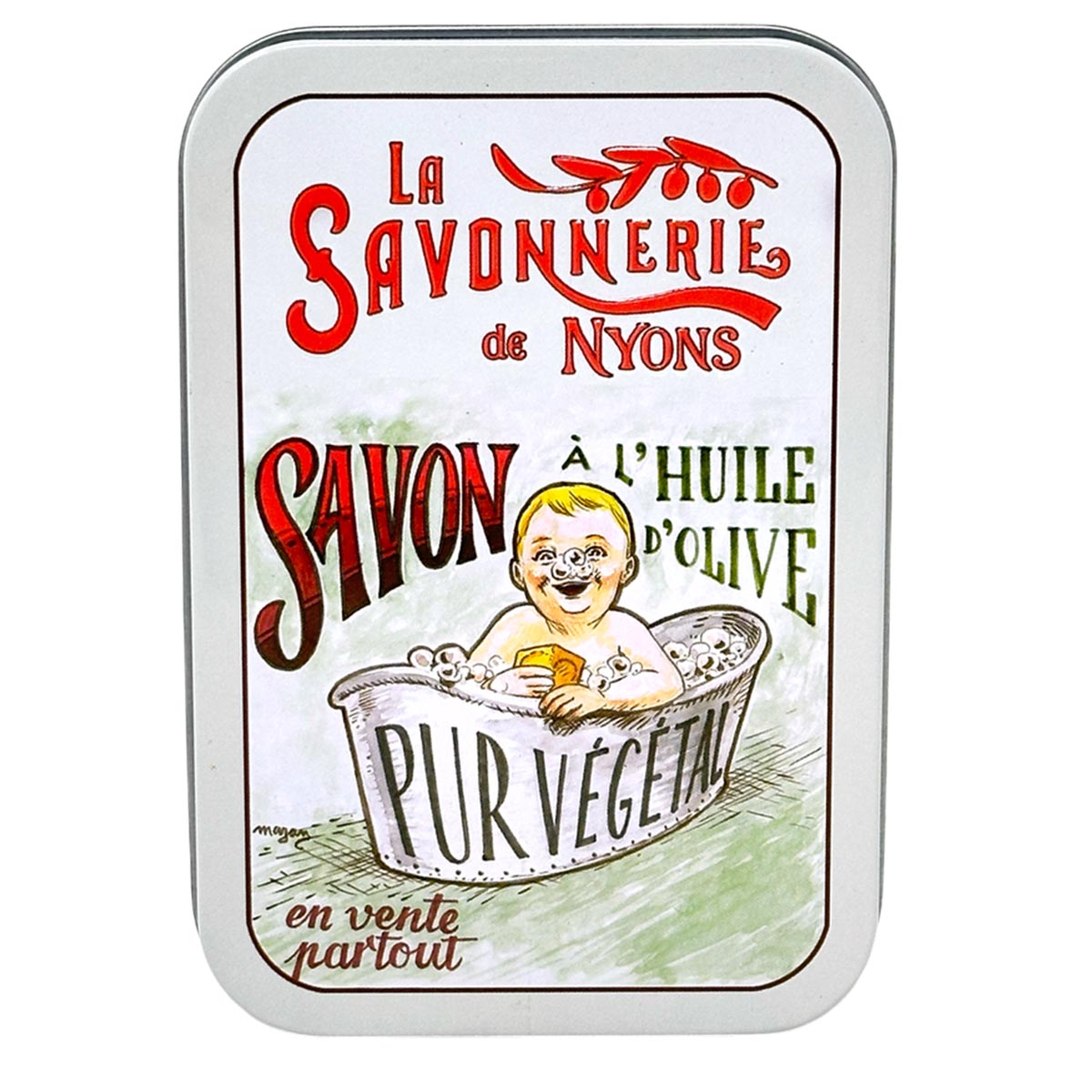 La Savonnerie De Nyons Seife in der Metalldose Bébé Le Bain Baumwollblüte