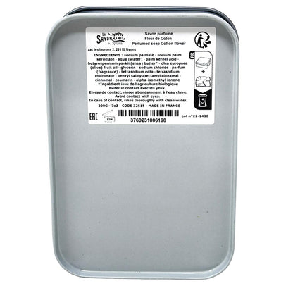 La Savonnerie De Nyons Seife in der Metalldose Bébé Le Bain Baumwollblüte