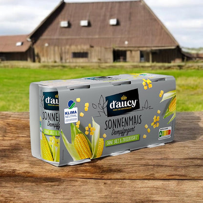 d'aucy Sonnenmais 3x110g: Natürliche Frische ohne Salz und Zuckerzusatz