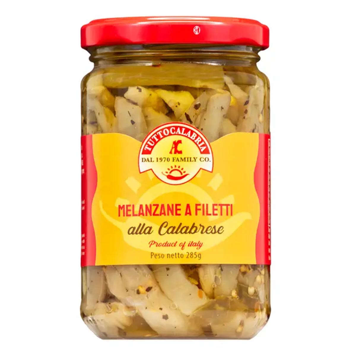 TuttoCalabria Auberginenfilets in Öl mit echtem kalabrischen Chili – Authentischer Genuss