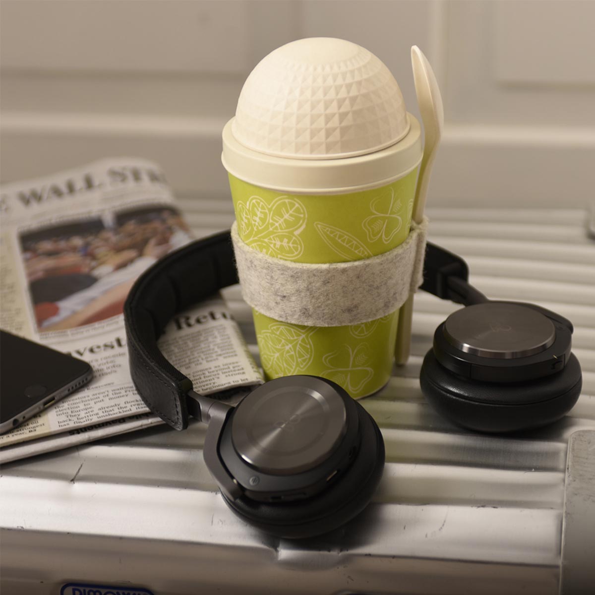 ebos Müsli-to-Go-Becher aus Bambus Glücksblatt, 500 ml