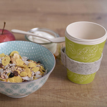 ebos Müsli-to-Go-Becher aus Bambus Glücksblatt, 500 ml