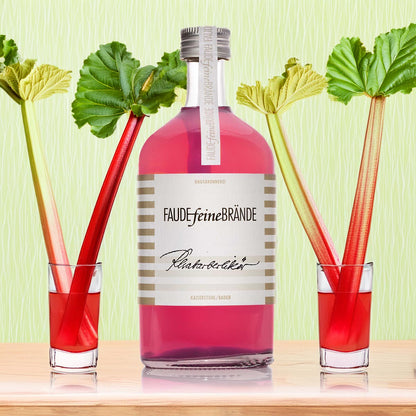 Genieße die Finesse: Faude Feine Brände Rhabarberlikör 0,35L 20% Alkohol