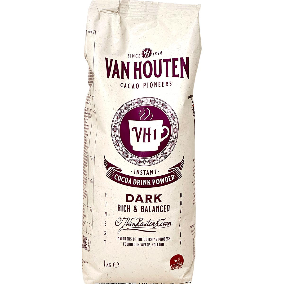 VAN HOUTEN VH1 Kakaopulver 1KG – Reichhaltiger & ausgewogener Instant Kakaodrink Genuss