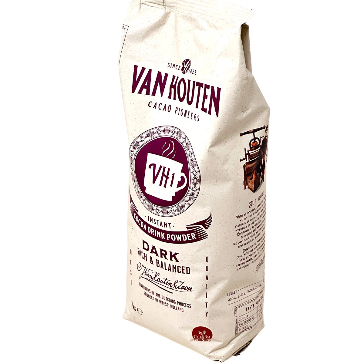 VAN HOUTEN VH1 Kakaopulver 1KG – Reichhaltiger & ausgewogener Instant Kakaodrink Genuss