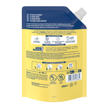 Le Petit Marseillais Vanille-Milch Duschgel 0,5 L Nachfüllbeutel – Pflege aus Frankreich