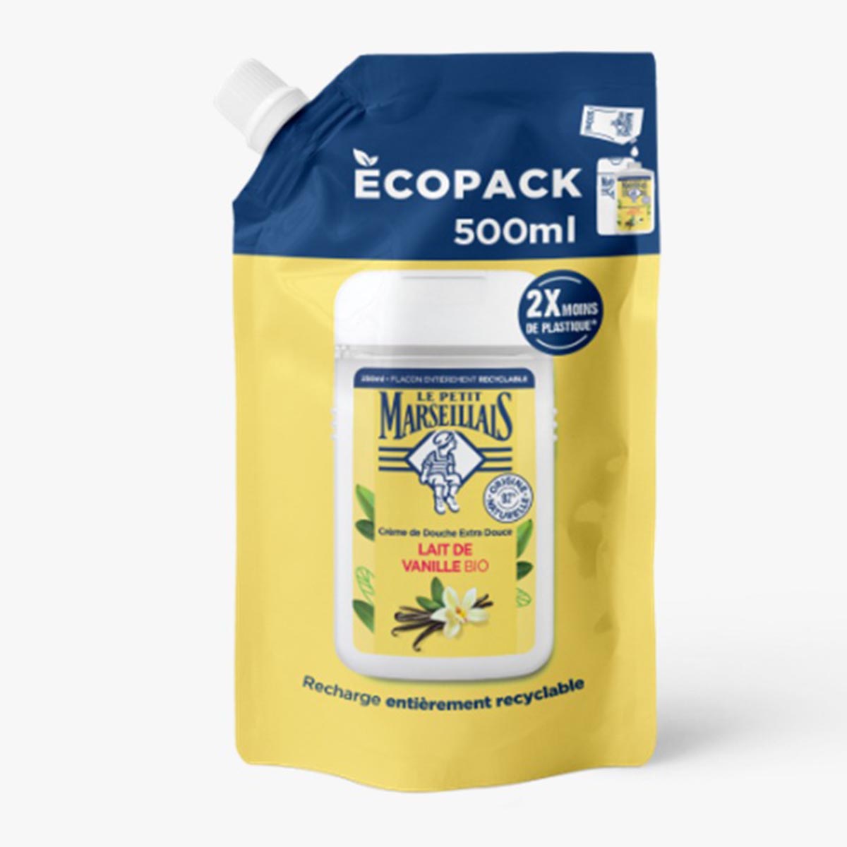 Le Petit Marseillais Vanille-Milch Duschgel 0,5 L Nachfüllbeutel – Pflege aus Frankreich
