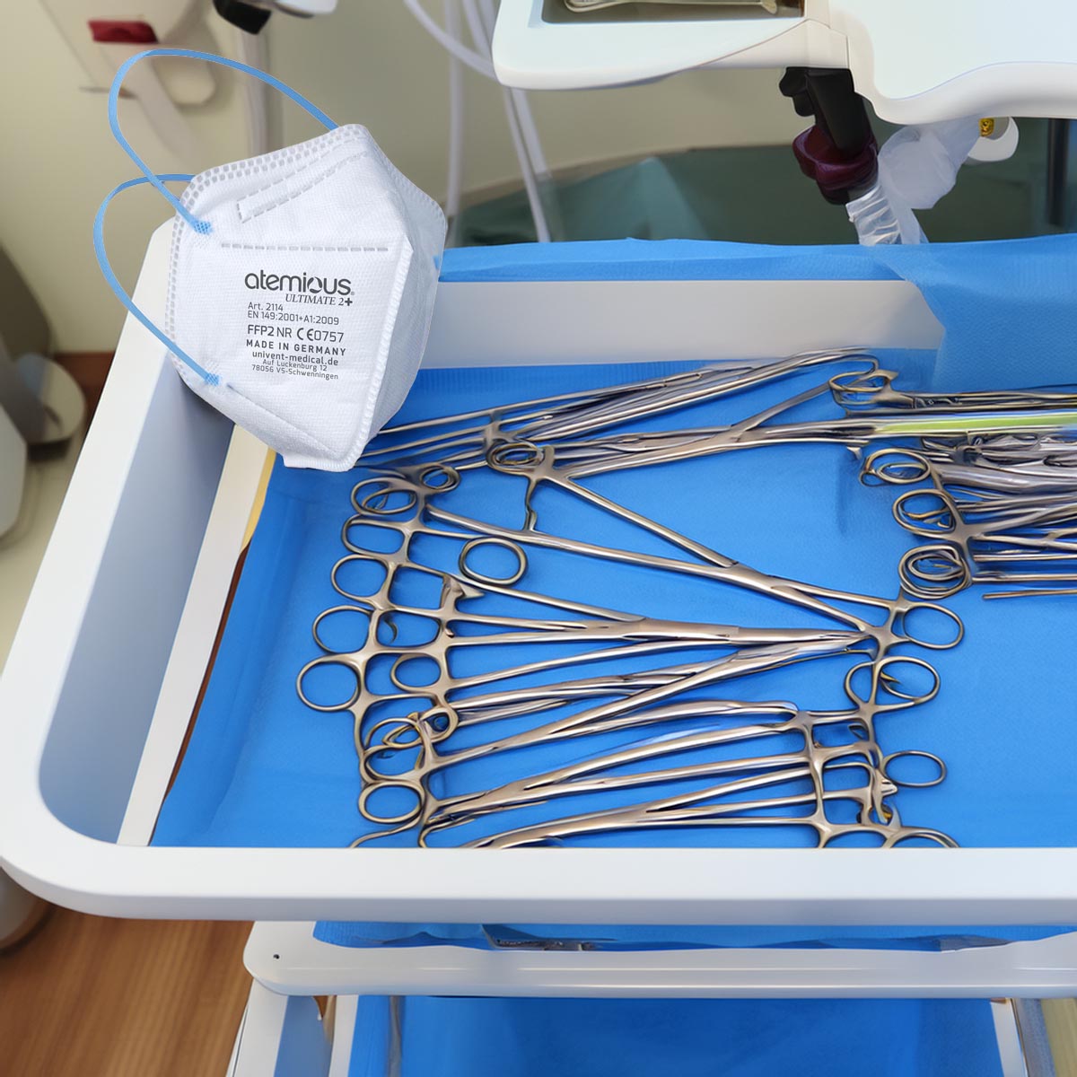 atemious ULTIMATE 2+  Medizinische Atemschutzmaske - Mit Komfort-Kopfbändern für druckfreies Tragen