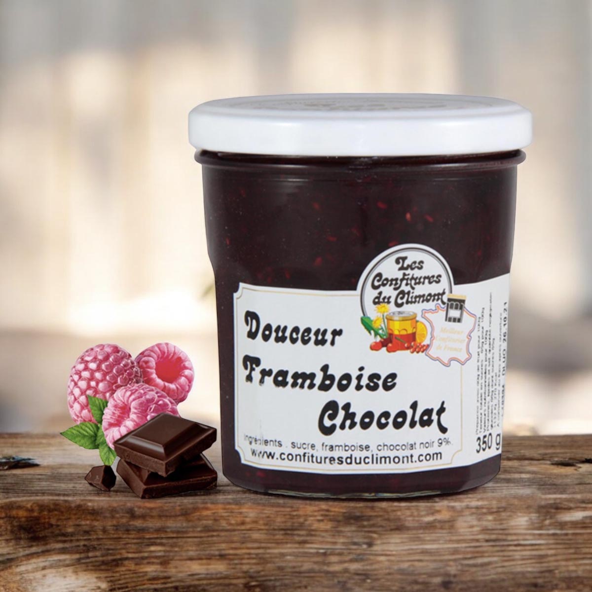 Les Confitures du Climont Himbeere-Schokolade Brotaufstrich handwerklich 350g