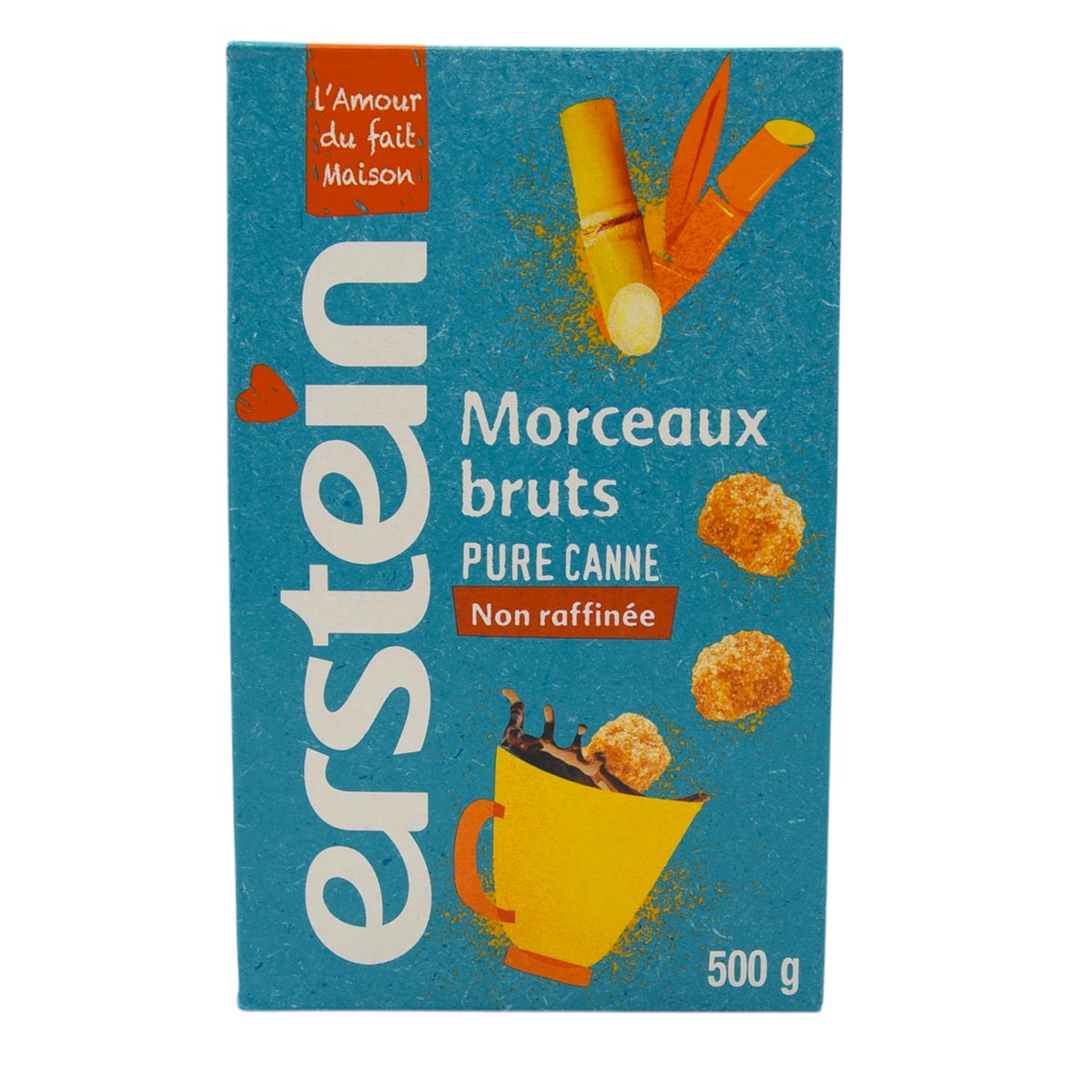 Erstein Morceaux Bruts - Natürlicher Rohrzucker, unraffiniert in Würfeln 500g