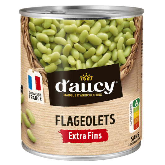 d'aucy Flageolets Extra Fins 800g – in Frankreich angebaute grüne Bohnenkerne ohne Konservierungsstoffe, N
