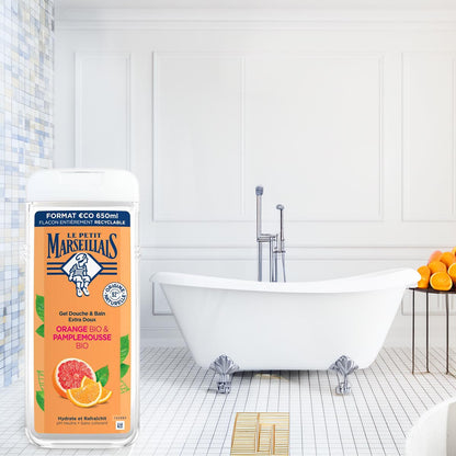Le Petit Marseillais Duschgel & Badezusatz Orangen Grapefruit 2 x 650ml