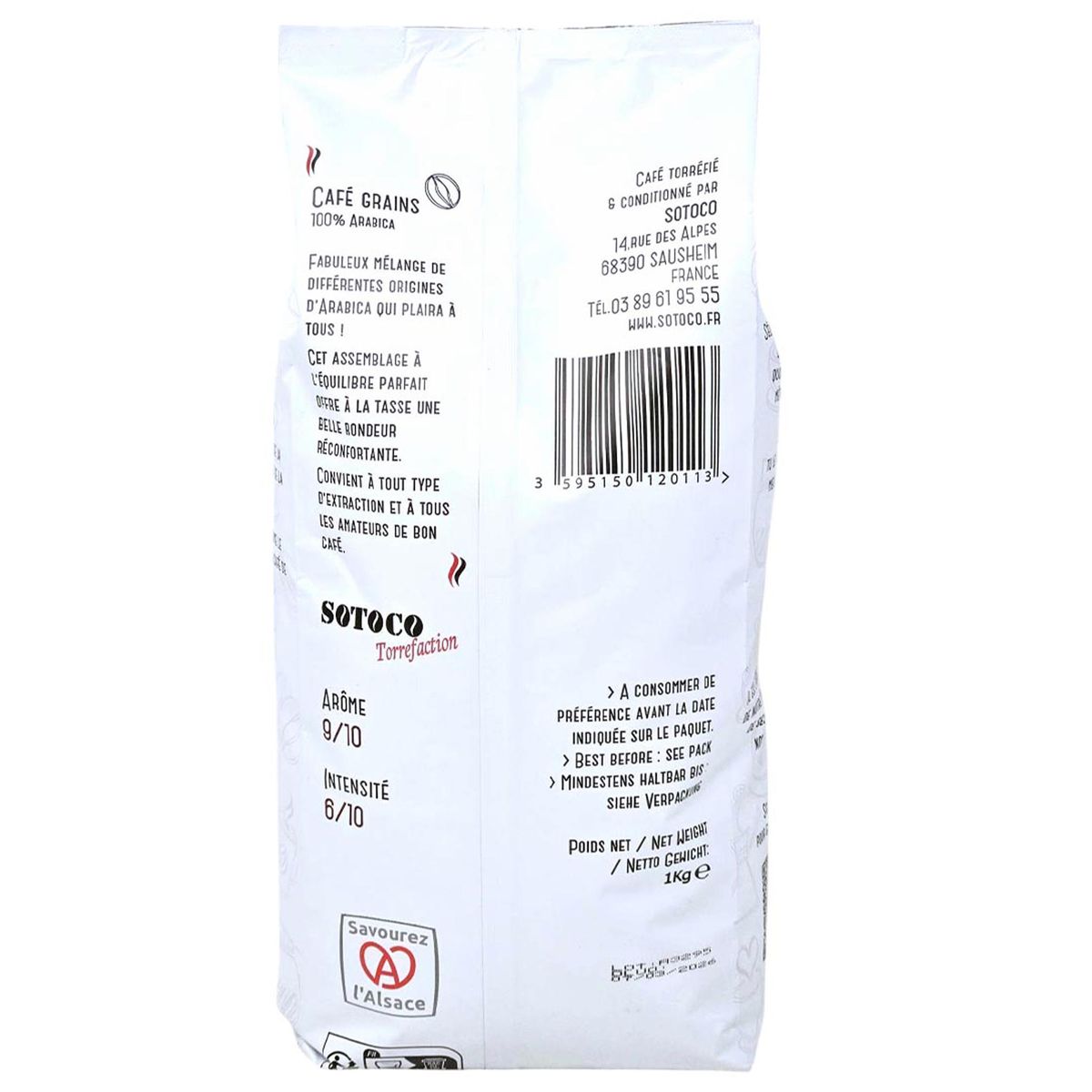 HOP'LA CAFÉ 100% Arabica Kaffeebohnen aus dem Elsass · Intensität 6/10 · 1 kg