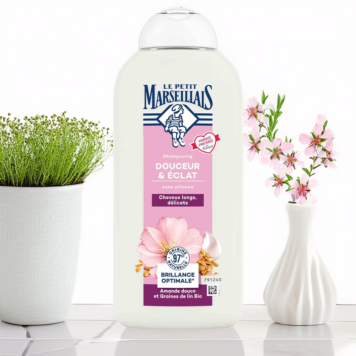 Le Petit Marseillais Softness & Shine Shampoo mit Mandeln und Bio-Leinsamen