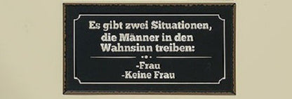 Eisen-Schild "Situationen" 40x20cm Schwarz - Lustige Dekoration für Zuhause