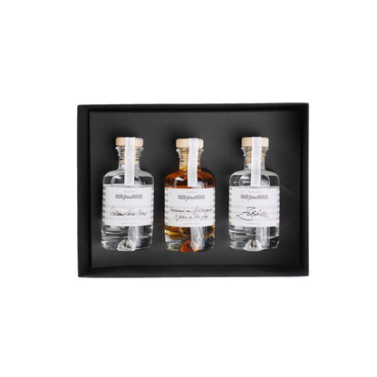 Faude Feine Brände Geschenkbox Badisches Dreierlei (Williams-Christ-Birne, Weintrester Spätburgunder, Zibärtle) 3 x 100ml 40%