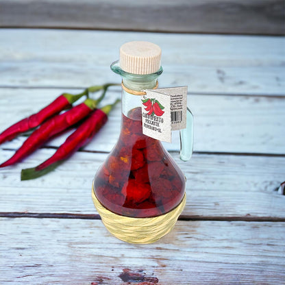 Casarecci di Calabria  Chili-Pfeffer-Olivenöl aus kalabrischen Chilis und Olivenöl