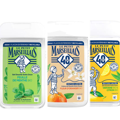 Le Petit Marseillais Duschgel 3er Set: Frische Orangenblüte, Verveine, Menthe