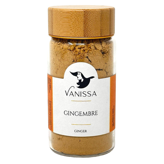 Vanissa Ingwerpulver  im Glas mit Holz Deckel 50 Gramm aus Frankreich