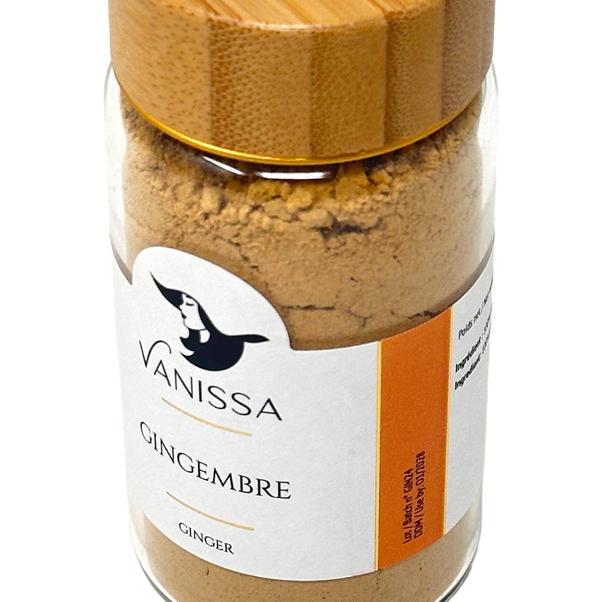 Vanissa Ingwerpulver  im Glas mit Holz Deckel 50 Gramm aus Frankreich