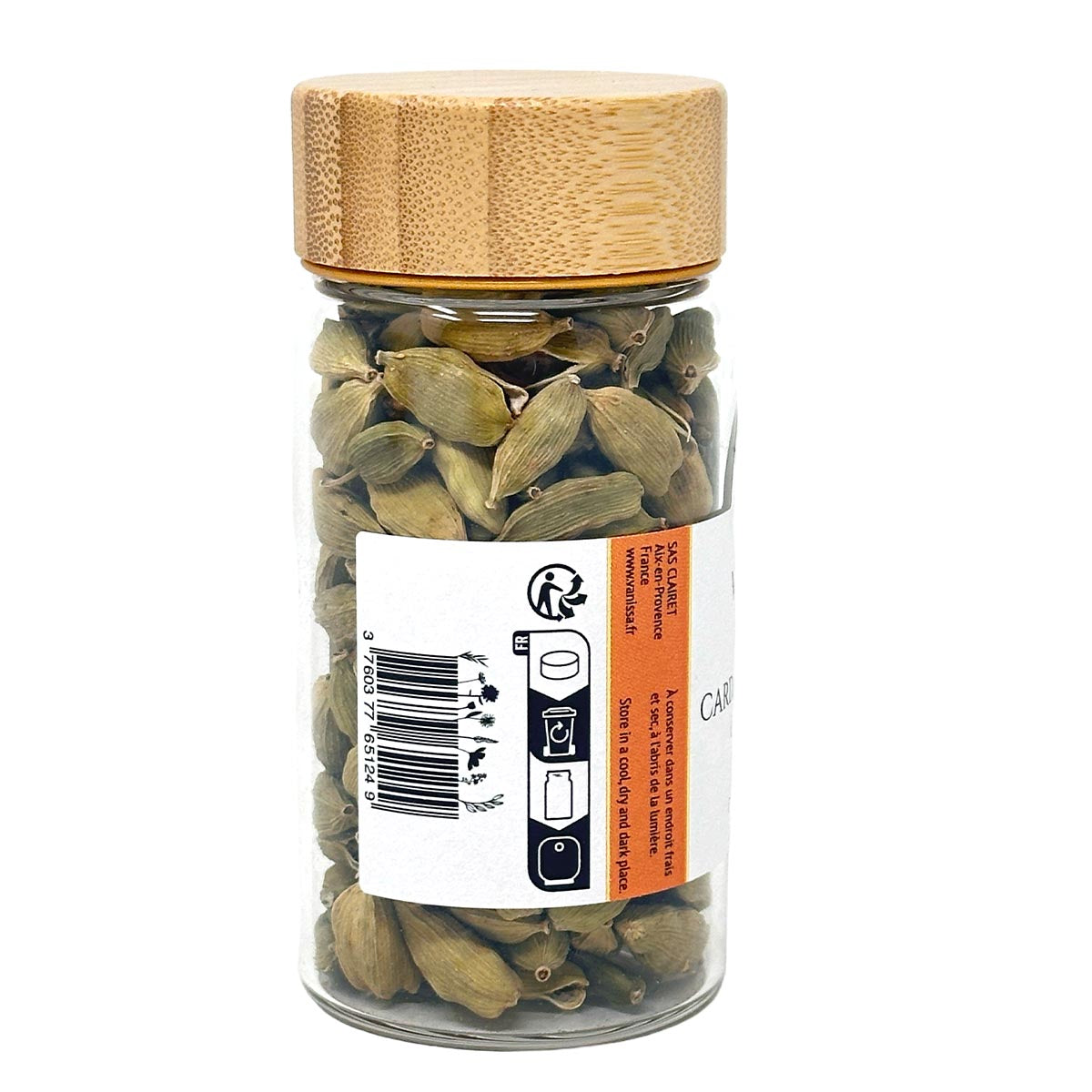 Vanissa Grüner Kardamom aus Guatemala - Edle Glasverpackung mit Bambusdeckel