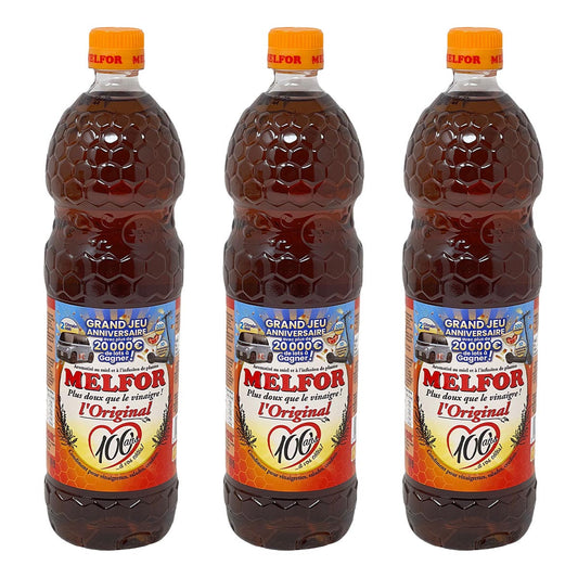 Melfor das Original Essig Würzmittel 3 x  1 Liter Flasche