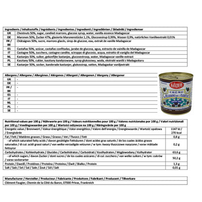 Original Clement Faugier Maronencreme mit Vanille aus Frankreich - 250 Gramm