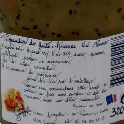 Tropische Genüsse: Lucien Georgelin Ananas-Kiwi-Apfel-Konfitüre aus Frankreich 320 Gramm