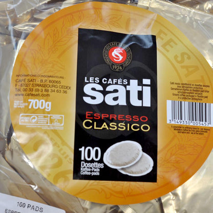 Sati Satissime Espresso Classico Kaffeepads - 100 Stück, einzeln aromaversiegelt
