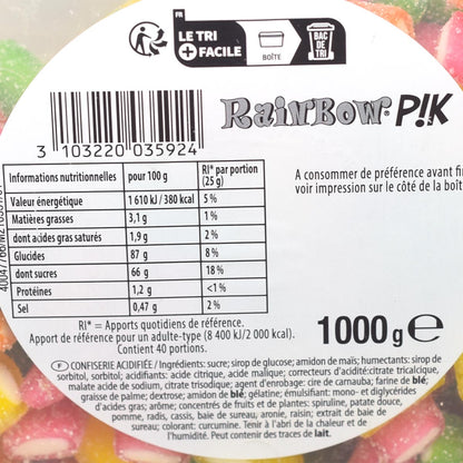 Haribo Rainbow PIK: Saure Stäbchen, 250 Stück, 1 kg - Süßigkeiten aus Frankreich